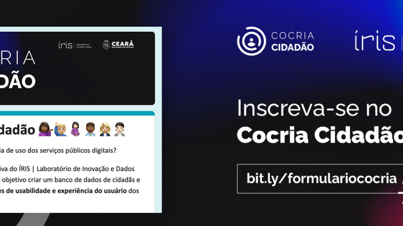 ÍRIS lança CoCria Cidadão, programa para promover mais participação social na criação e na melhoria de serviços públicos do Estado