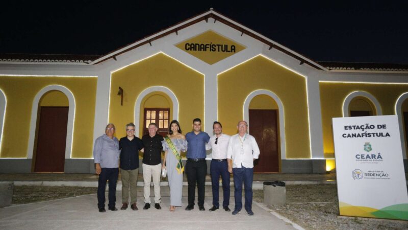 Em Redenção, Governo do Ceará entrega reforma da Estação Ferroviária Canafístula e autoriza obra de saneamento básico