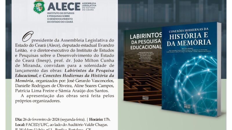 Inesp apresenta dois novos livros na segunda-feira