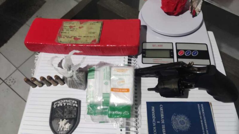 Suspeito de tráfico e posse ilegal de arma de fogo é preso pela PMCE em Maracanaú
