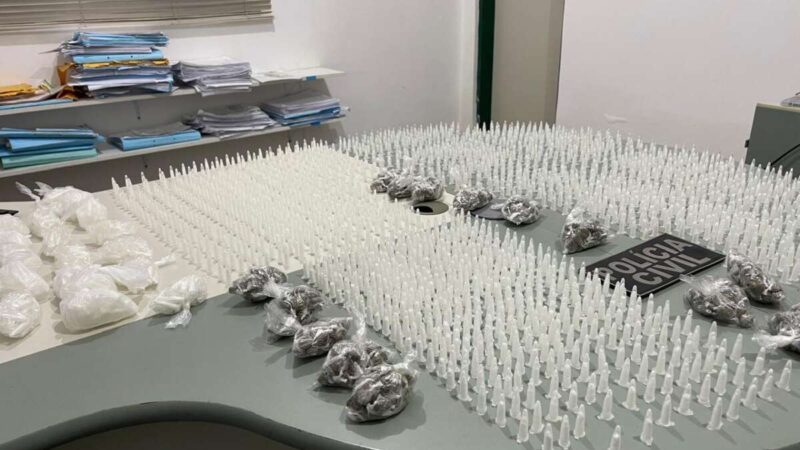 Polícia Civil apreende mais de dois mil pinos de cocaína e mais 350 gramas de maconha em Quixeramobim