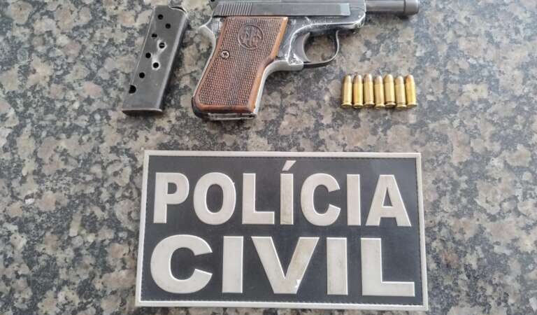 PCCE recupera caminhão roubado e prende suspeito de receptação, porte ilegal de arma de fogo e adulteração veicular
