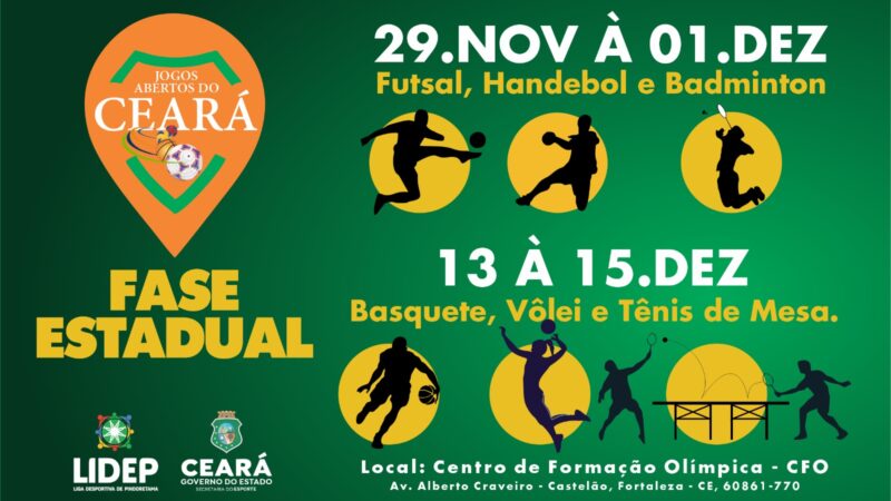 Jogos Abertos do Ceará iniciam fase estadual neste final de semana