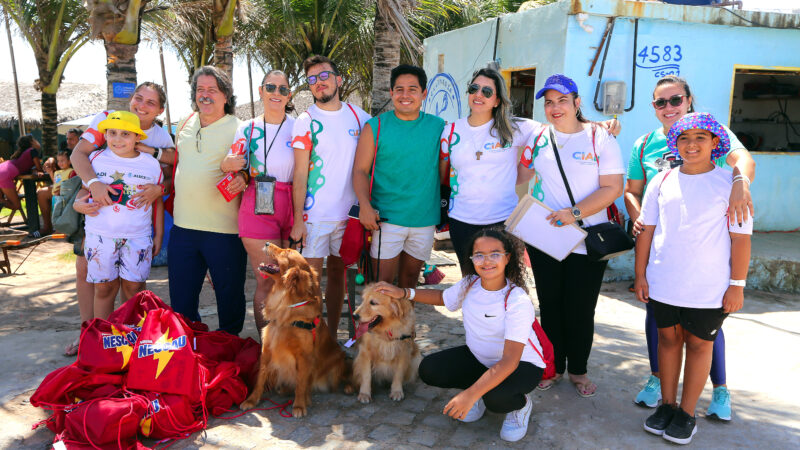Famílias do Ciadi participam da Liga Esportiva Nescau na Praia do Futuro