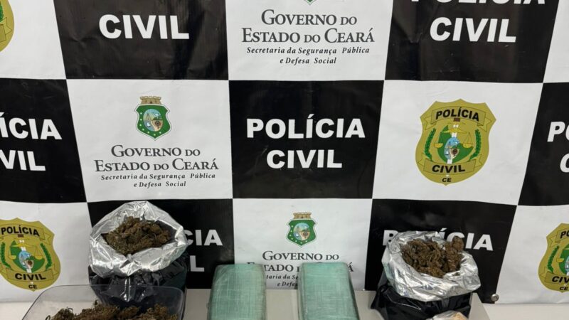 Polícia Civil prende dupla e apreende quase cinco quilos de drogas em Juazeiro do Norte