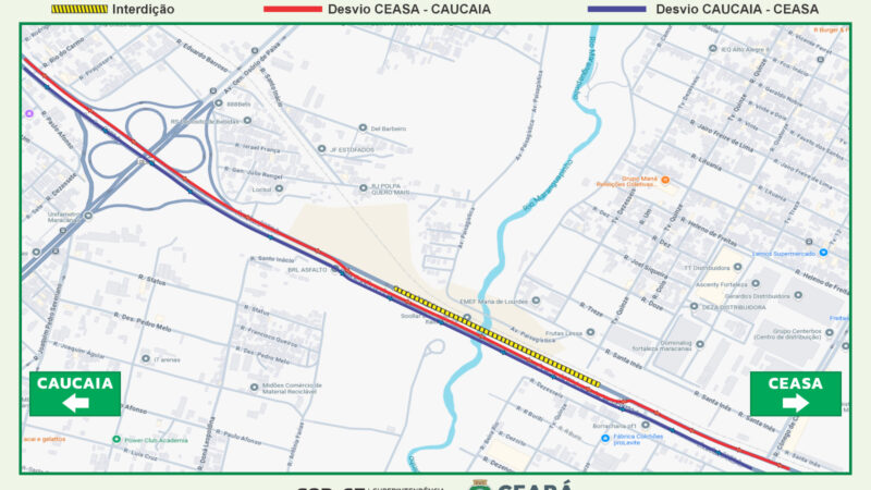 Trecho do Anel Viário de Fortaleza será interditado parcialmente para obras nesta sexta-feira (07)