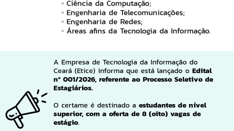 ETICE abre seleção para estagiários em 2026