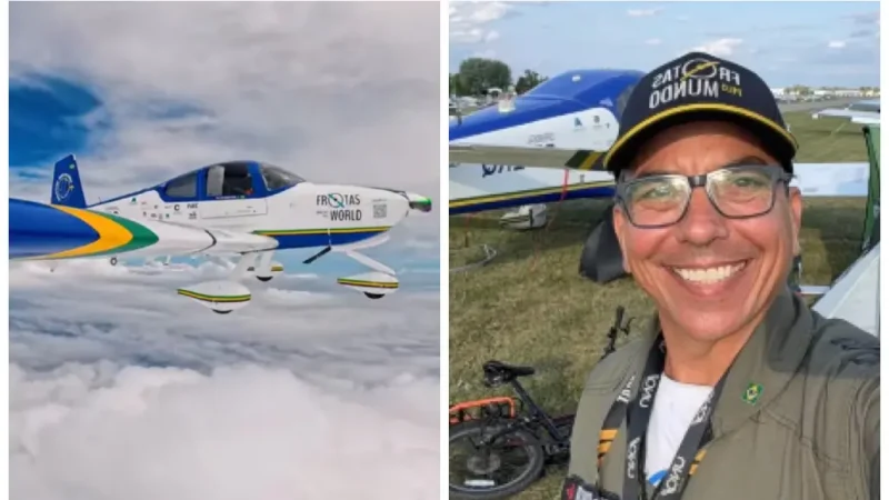Cearense enfrenta frio extremo, calor e panes em 128 dias de volta ao mundo em monomotor